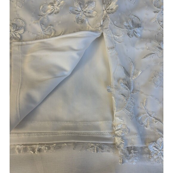 ADRIANNA PAPELL Ivory Floral Embroidered Sheath Dress Women 12 Overlay Cocktail - Picture 10 of 14